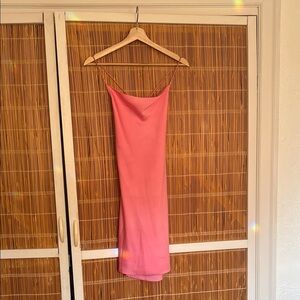 Pink Satin Mini Dress